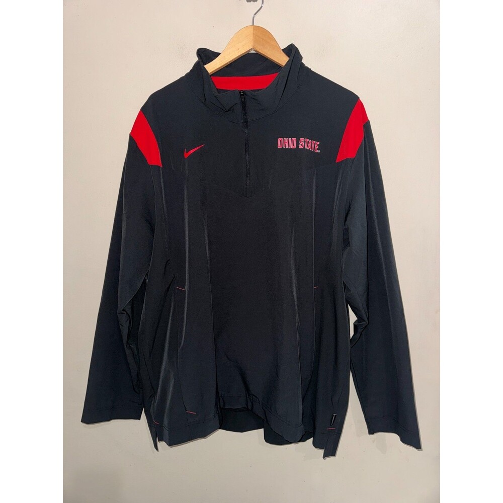 Men 2XL Nike Ohio State Buckeyes Football Team Issued PE Sideline 1/2 Zip Jacket